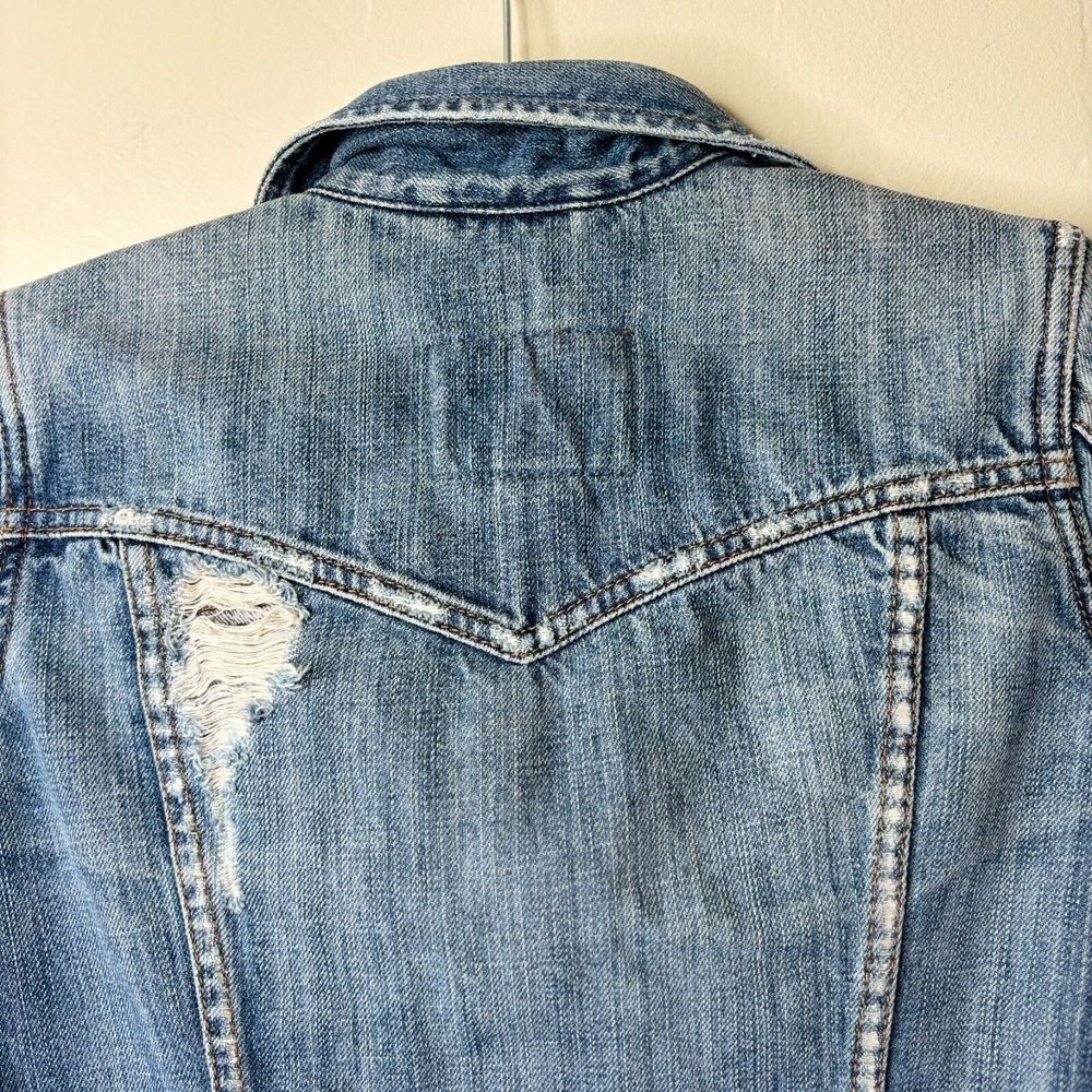 Abercrombie & Fitch Denim Jean Blue Trucker Jacket Women's Small VTG 90s Y2K - Picture 6 of 7